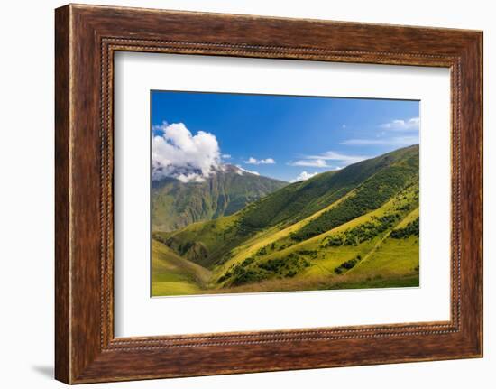 Caucasian mountains near Gergeti, Kazbegi mountains-Jan Miracky-Framed Photographic Print