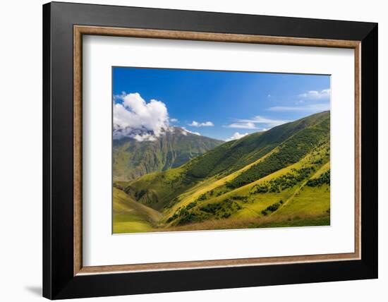Caucasian mountains near Gergeti, Kazbegi mountains-Jan Miracky-Framed Photographic Print