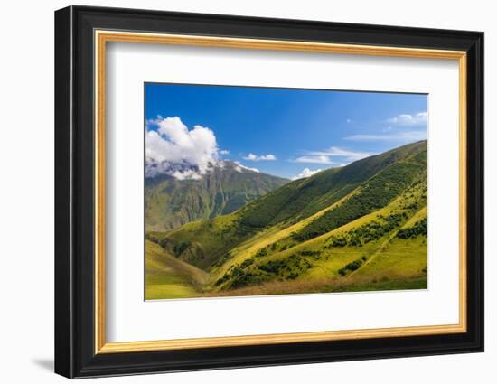 Caucasian mountains near Gergeti, Kazbegi mountains-Jan Miracky-Framed Photographic Print