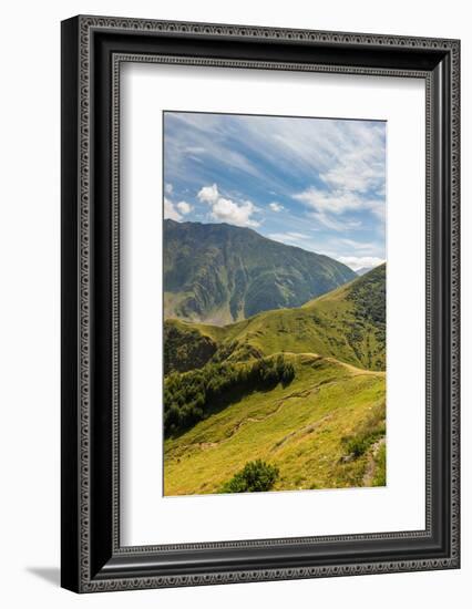 Caucasian mountains near Gergeti, Kazbegi mountains-Jan Miracky-Framed Photographic Print
