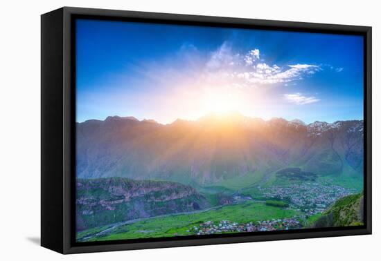 Caucasus Mountains in Georgia. Beautiful Landscape in Kazbeki Region in Georgia-goinyk-Framed Premier Image Canvas