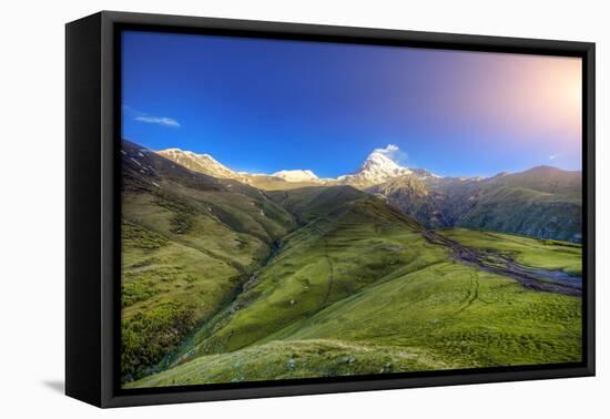 Caucasus Mountains in Georgia. Beautiful Landscape in Kazbeki Region in Georgia-goinyk-Framed Premier Image Canvas