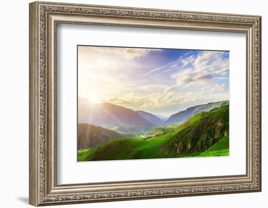 Caucasus Mountains in Georgia. Beautiful Landscape in Kazbeki Region in Georgia-goinyk-Framed Photographic Print