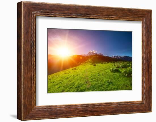 Caucasus Mountains in Georgia. Beautiful Landscape in Kazbeki Region in Georgia-goinyk-Framed Photographic Print