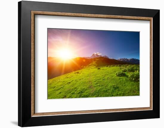 Caucasus Mountains in Georgia. Beautiful Landscape in Kazbeki Region in Georgia-goinyk-Framed Photographic Print