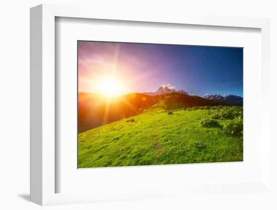 Caucasus Mountains in Georgia. Beautiful Landscape in Kazbeki Region in Georgia-goinyk-Framed Photographic Print