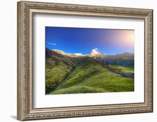 Caucasus Mountains in Georgia. Beautiful Landscape in Kazbeki Region in Georgia-goinyk-Framed Photographic Print