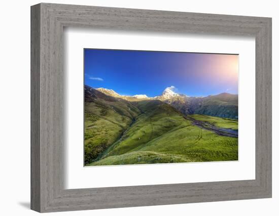 Caucasus Mountains in Georgia. Beautiful Landscape in Kazbeki Region in Georgia-goinyk-Framed Photographic Print