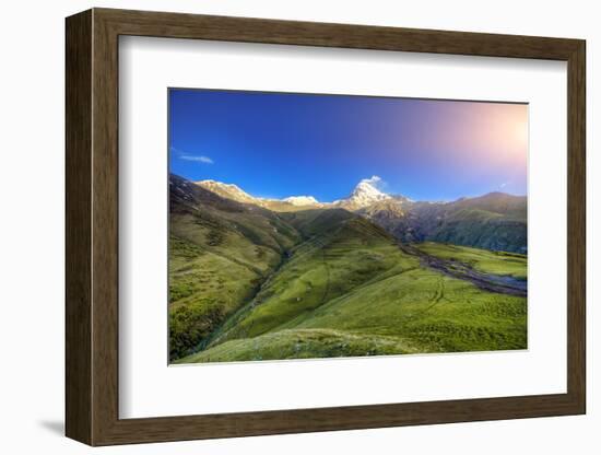 Caucasus Mountains in Georgia. Beautiful Landscape in Kazbeki Region in Georgia-goinyk-Framed Photographic Print