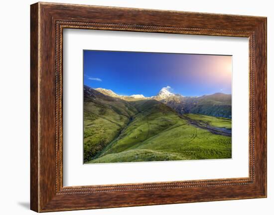 Caucasus Mountains in Georgia. Beautiful Landscape in Kazbeki Region in Georgia-goinyk-Framed Photographic Print