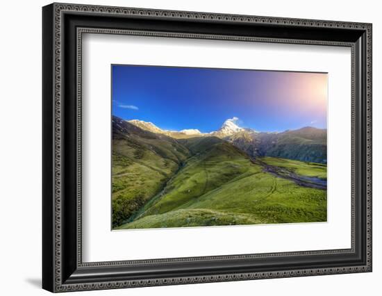 Caucasus Mountains in Georgia. Beautiful Landscape in Kazbeki Region in Georgia-goinyk-Framed Photographic Print