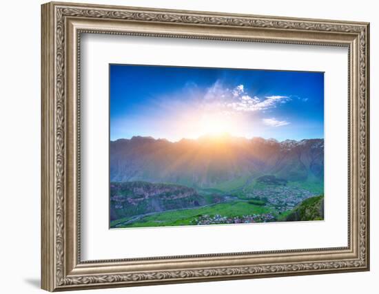 Caucasus Mountains in Georgia. Beautiful Landscape in Kazbeki Region in Georgia-goinyk-Framed Photographic Print