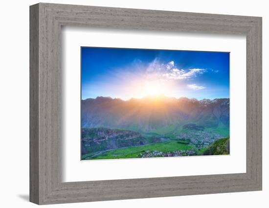 Caucasus Mountains in Georgia. Beautiful Landscape in Kazbeki Region in Georgia-goinyk-Framed Photographic Print