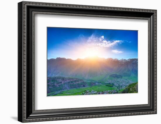 Caucasus Mountains in Georgia. Beautiful Landscape in Kazbeki Region in Georgia-goinyk-Framed Photographic Print