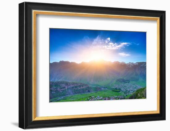 Caucasus Mountains in Georgia. Beautiful Landscape in Kazbeki Region in Georgia-goinyk-Framed Photographic Print