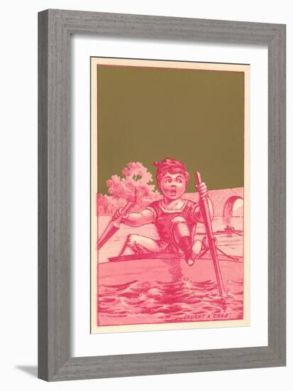 Caught a Crab, Distressed Rower-null-Framed Art Print