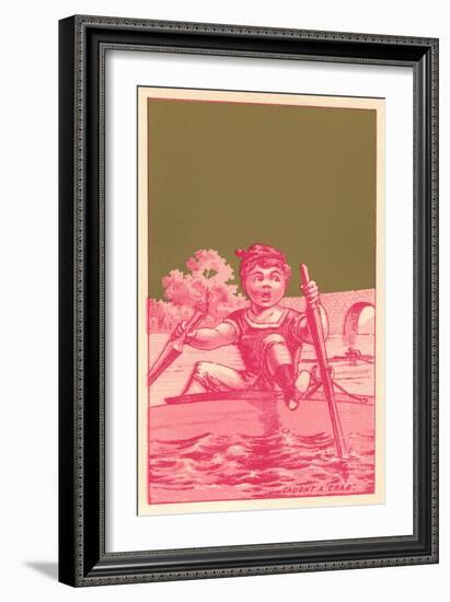 Caught a Crab, Distressed Rower-null-Framed Art Print