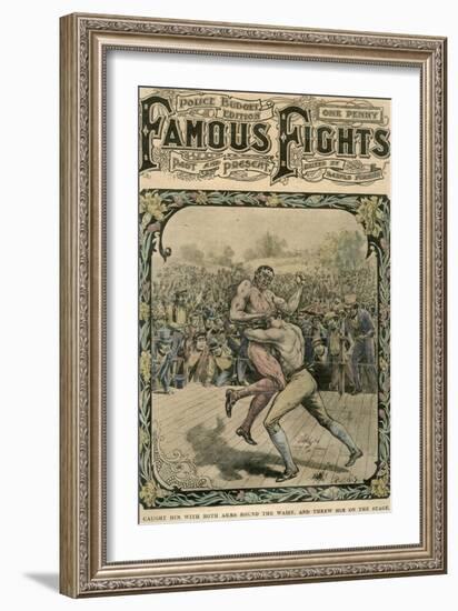 Caught Him with Both Arms Round the Waist, and Threw Him on the Stage, C1890-C1909-Pugnis-Framed Giclee Print