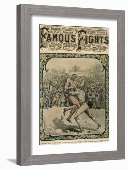 Caught Him with Both Arms Round the Waist, and Threw Him on the Stage, C1890-C1909-Pugnis-Framed Giclee Print