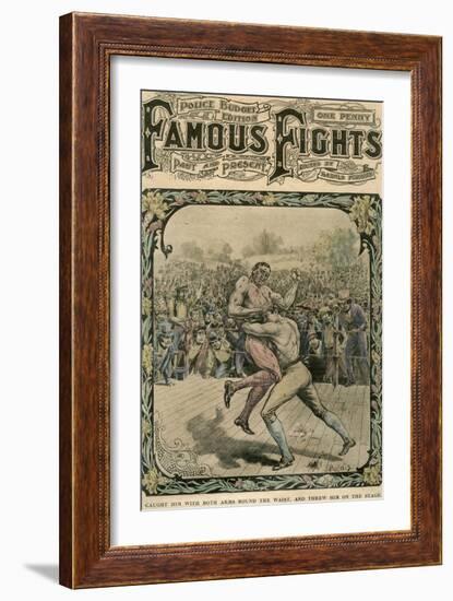 Caught Him with Both Arms Round the Waist, and Threw Him on the Stage, C1890-C1909-Pugnis-Framed Giclee Print