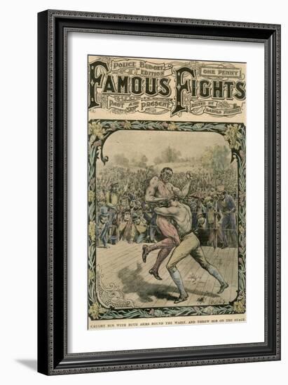 Caught Him with Both Arms Round the Waist, and Threw Him on the Stage, C1890-C1909-Pugnis-Framed Giclee Print