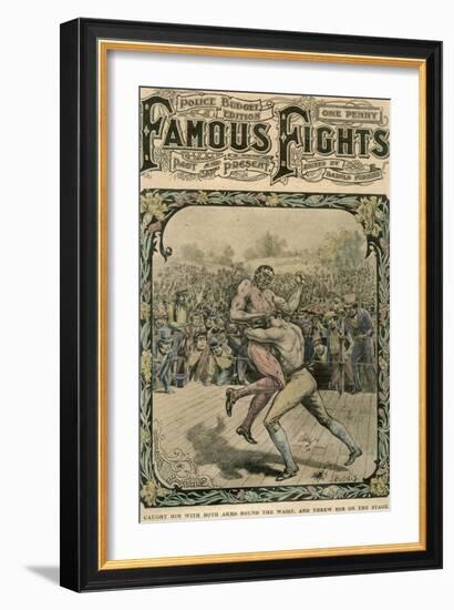 Caught Him with Both Arms Round the Waist, and Threw Him on the Stage, C1890-C1909-Pugnis-Framed Giclee Print