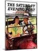"Caught in the Rain," Saturday Evening Post Cover, August 29, 1936-Albert W. Hampson-Mounted Giclee Print
