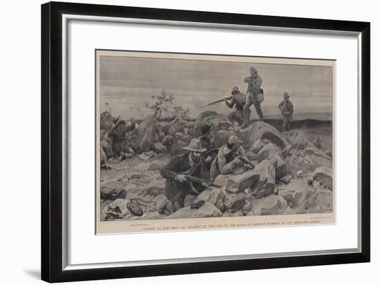 Caught on the Hop, an Incident on the Top of the Kopje at Belmont Stormed by the Grenadier Guards-Frank Dadd-Framed Giclee Print