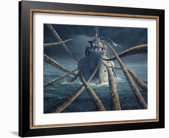 Caught the Ship-Sulaiman Almawash-Framed Photographic Print