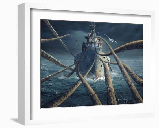 Caught the Ship-Sulaiman Almawash-Framed Photographic Print