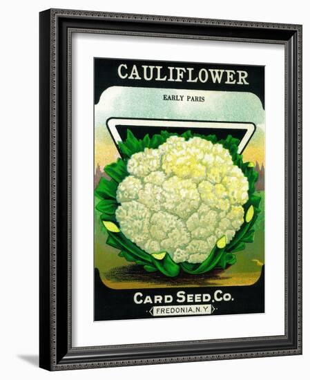 Cauliflower Seed Packet-Lantern Press-Framed Art Print