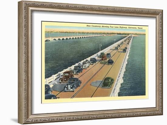 Causeway, Galveston-null-Framed Art Print