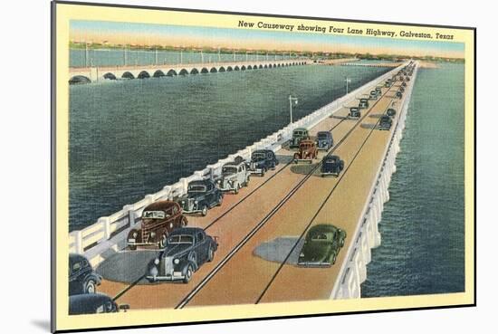 Causeway, Galveston-null-Mounted Art Print