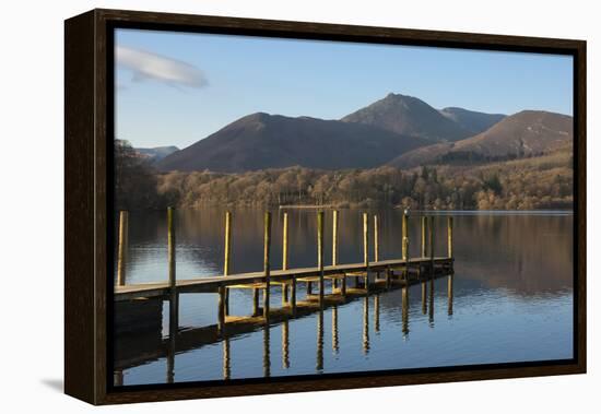 Causey Pike from the boat landing, Derwentwater, Keswick, Lake District National Park, Cumbria, Eng-James Emmerson-Framed Premier Image Canvas