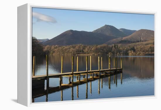 Causey Pike from the boat landing, Derwentwater, Keswick, Lake District National Park, Cumbria, Eng-James Emmerson-Framed Premier Image Canvas