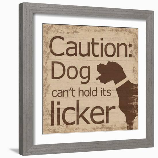 Caution Dog B-Lauren Gibbons-Framed Art Print