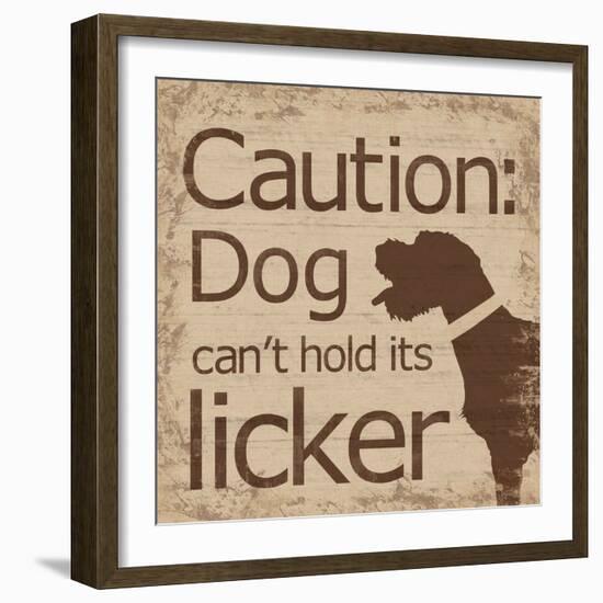 Caution Dog B-Lauren Gibbons-Framed Art Print