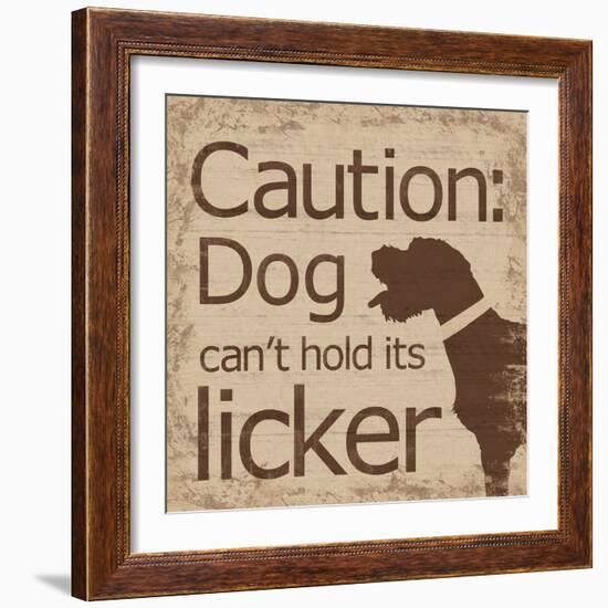 Caution Dog B-Lauren Gibbons-Framed Art Print