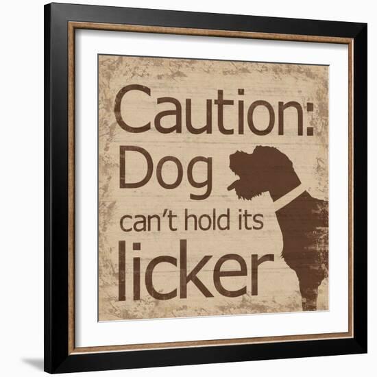 Caution Dog B-Lauren Gibbons-Framed Art Print