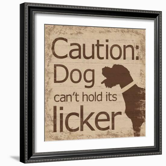 Caution Dog B-Lauren Gibbons-Framed Art Print