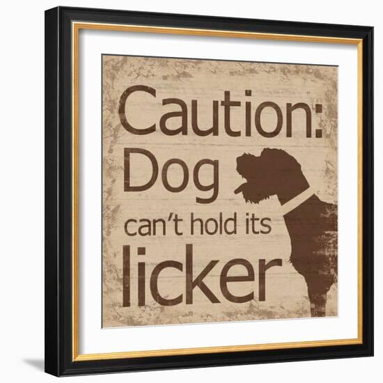 Caution Dog B-Lauren Gibbons-Framed Art Print