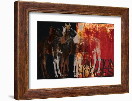 Caution Horses-Parker Greenfield-Framed Art Print