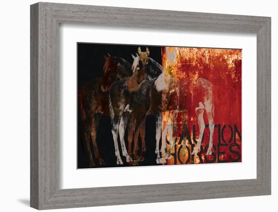 Caution Horses-Parker Greenfield-Framed Art Print