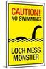 Caution Loch Ness Monster-null-Mounted Art Print