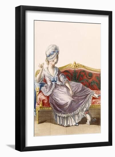 Cavaco a La Polonaise, Engraved by Dupin, Plate from 'Galeries Des Modes Et Costumes Francais'-Pierre Thomas Le Clerc-Framed Giclee Print