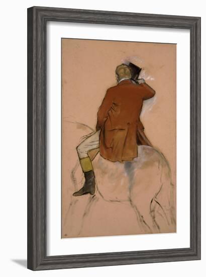 Cavalier en habit rouge-Edgar Degas-Framed Giclee Print