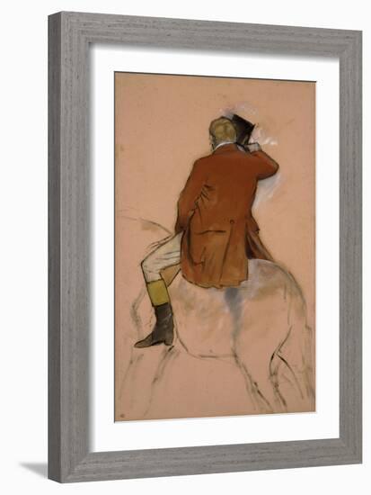 Cavalier en habit rouge-Edgar Degas-Framed Giclee Print