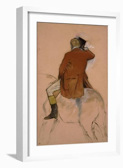 Cavalier en habit rouge-Edgar Degas-Framed Giclee Print