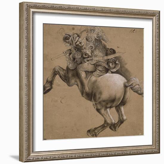 Cavalier, étude d'après la Bataille d'Anghiari-Léonard de Vinci-Framed Giclee Print