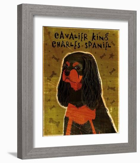 Cavalier King Charles (black and tan)-John Golden-Framed Art Print